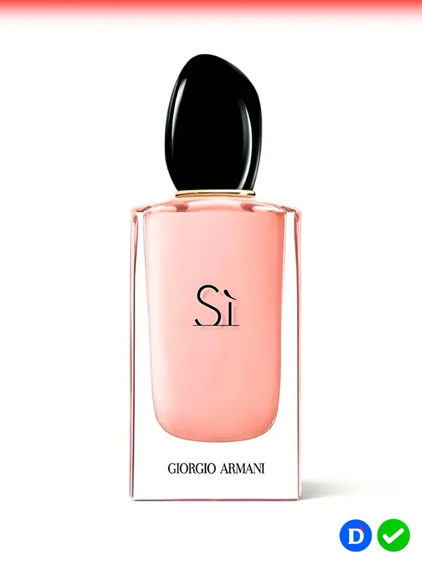 Флакон духов Giorgio Armani Si на белом фоне.