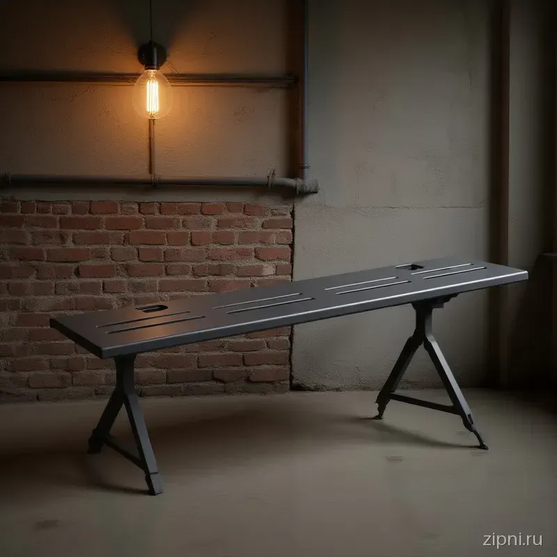 Полка wall shelf 260305 установлена на бетонной стене в интерьере с индустриальным дизайном.