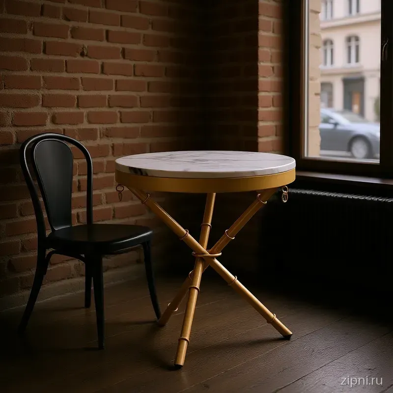 Приставной столик 260305 в интерьере кафе в парижском стиле